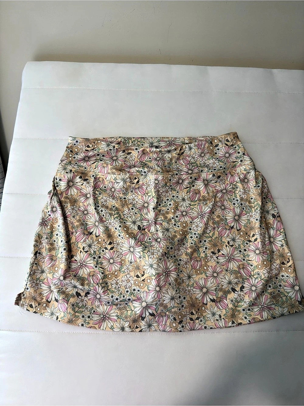 kensie Floral Mini Skirt in Pink & Brown 1X